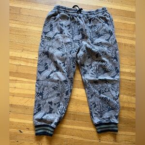 LRG XL giraffe monstera jungle sweatpants sweats joggers tan blk 90s streetwear